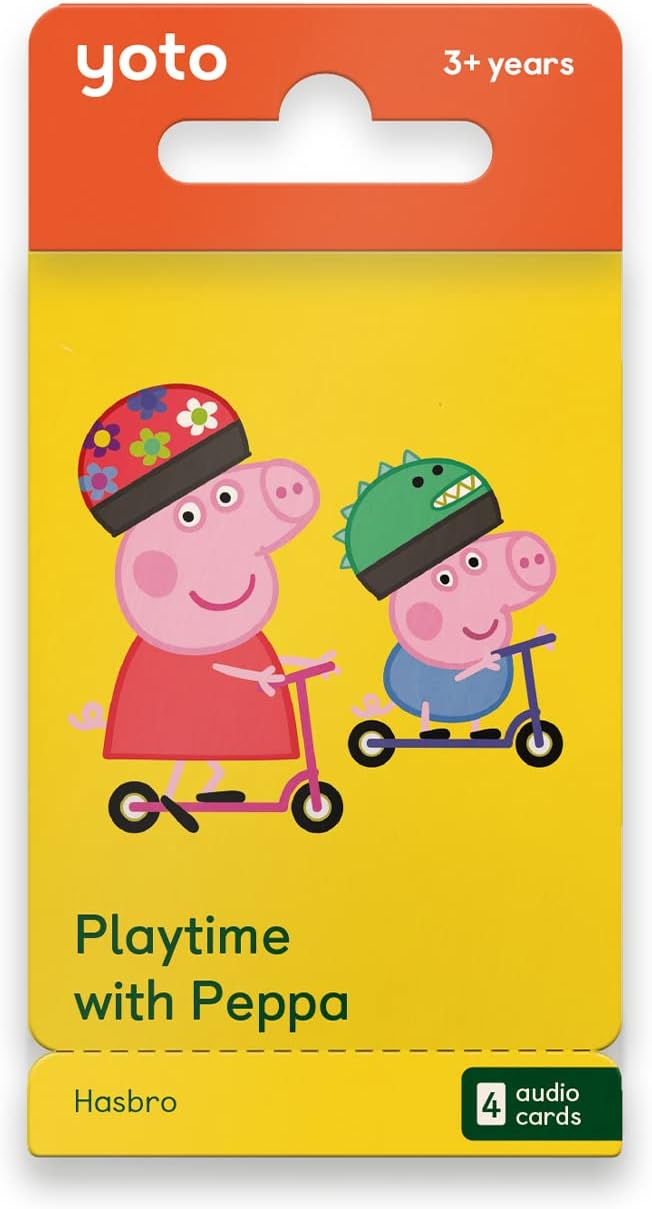 Playtime with Peppa - 4 kids sound cards for use with gamers and mini all-in-1 audio device, educational and screen-free listening with fun stories for daytime, bedtime and travel, ages 3+