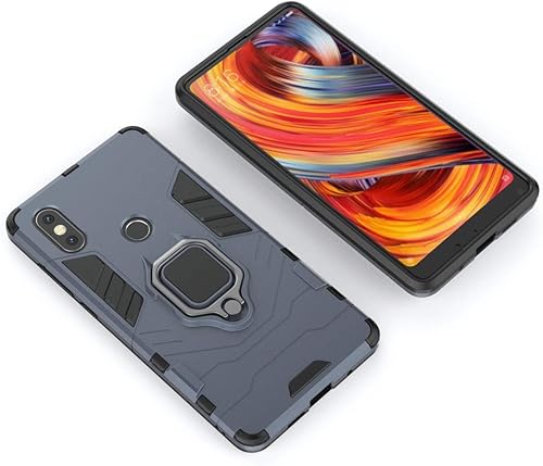 Miniatura 3 de LuluMain Compatible con funda Xiaomi Mi Mix 2S, soporte de anillo de metal, a prueba de golpes, carcasa rígida (funciona con soporte magnético para