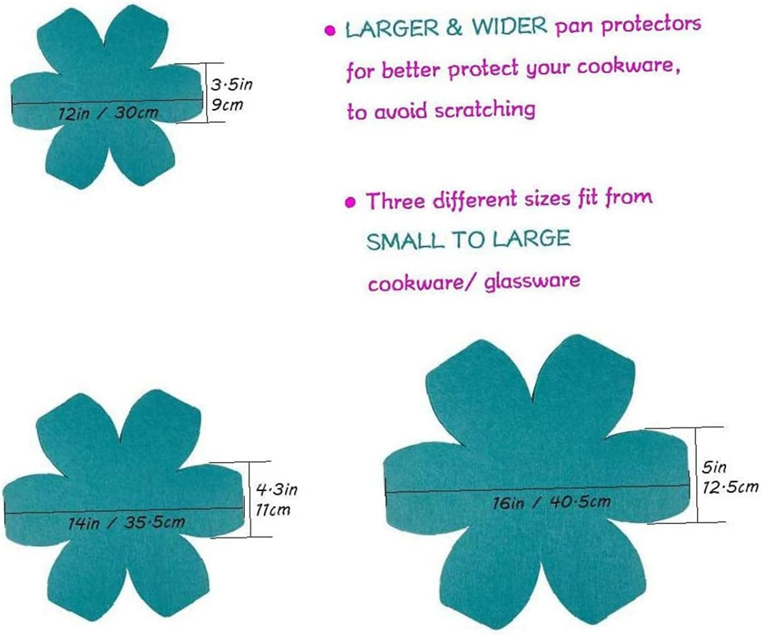 12Pcs Felt Pad Pot Pan Protector Anti Scratch Non Stick Cookware Utensils Tool,Mat,Pan Protection,Protective Pads,Pot Pan Protectors Set Stacking Pan Separators Pads Mats Cookware Accessories ,Blue