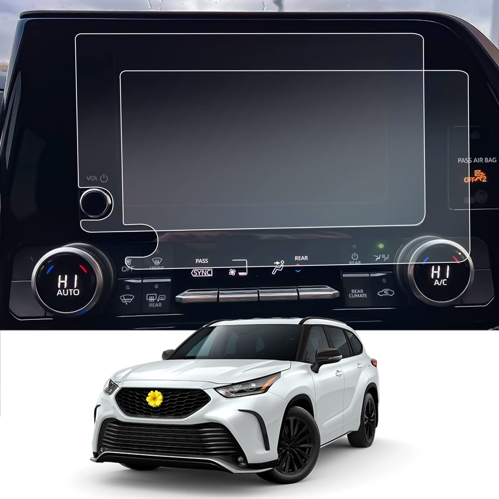 CDEFG 2Pcs for 2023 Toyota Highlander Screen Protector 8.4"