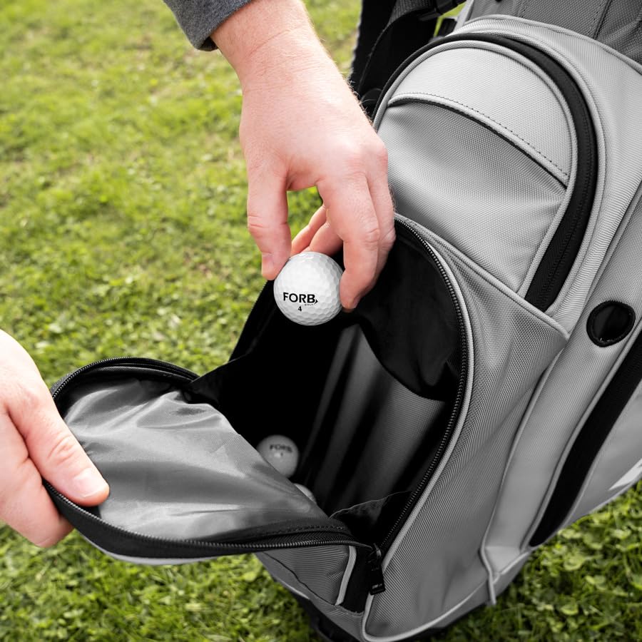 FORZA Bolsa de golf con soporte | Bolsa divisora ligera de 5 vías para palos de golf con doble correa acolchada y 6 bolsillos con cremallera - Almacenamiento organizado y transporte cómodo para todos