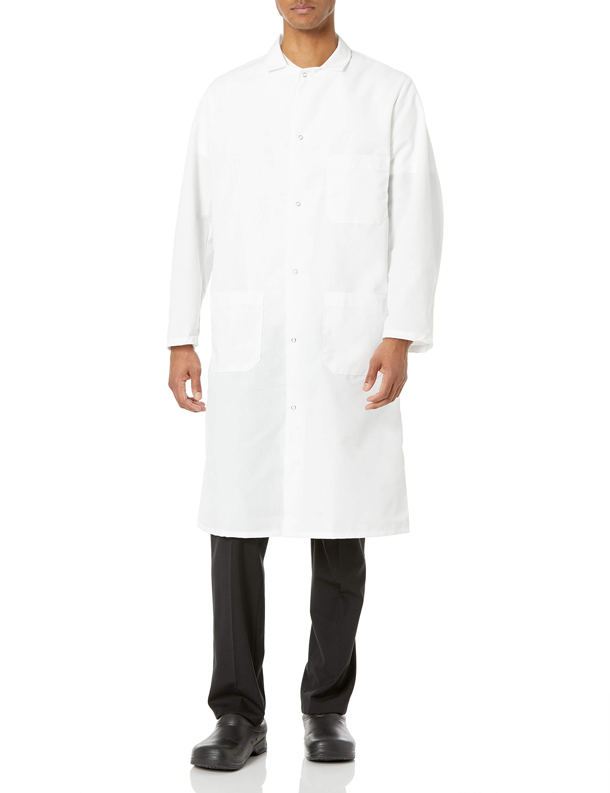 Red Kap Men's White Rk Gripper Front Spun Polyester Butcher Coat, Xxxxxl