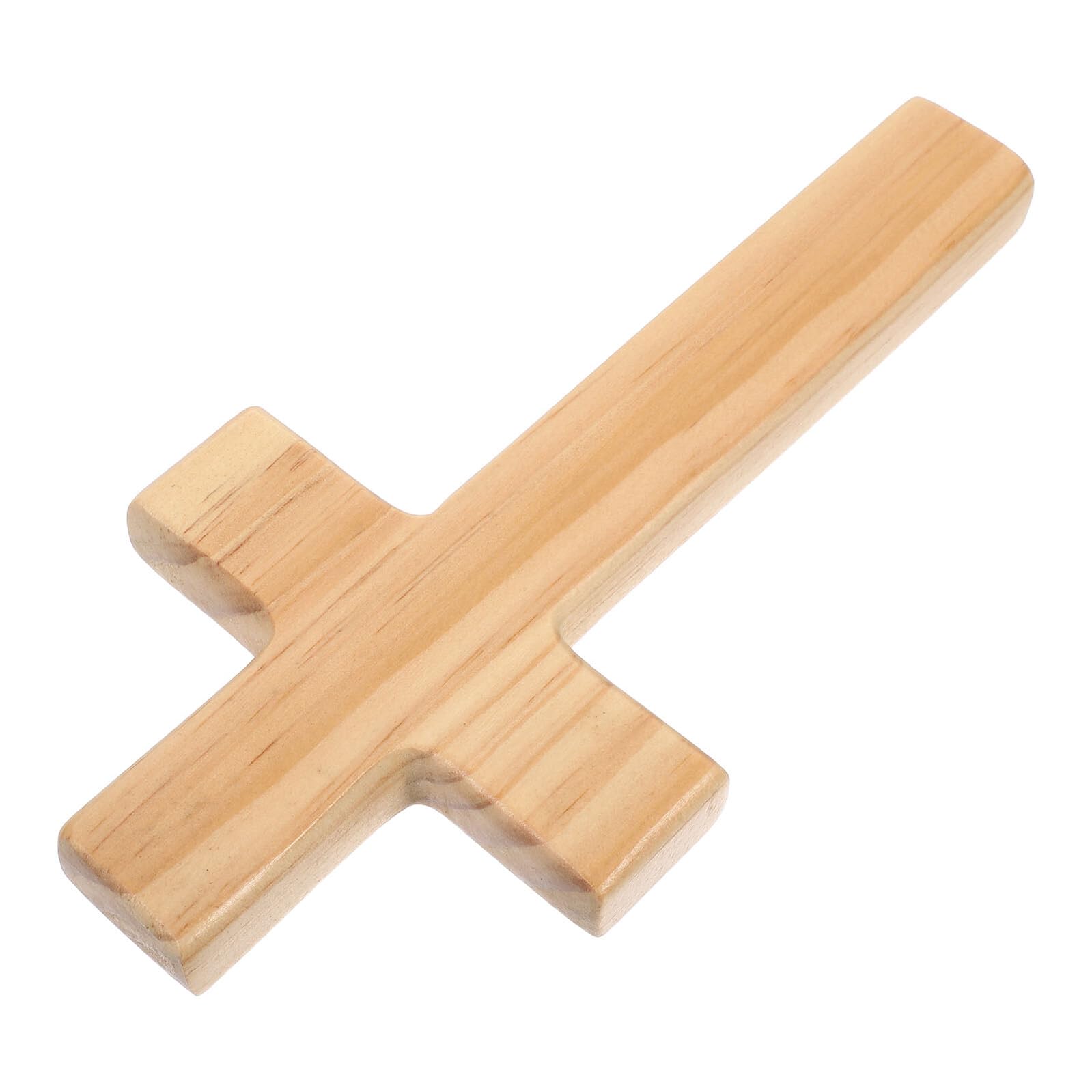Genérico Cruz de Pared de Madera Natural para Decoración Religiosa Cristiana, Cruz Católica de Jesús de 20 Cm, Adorno Espiritual para Hogar y Obsequio de Bautizo, Crucifijo Colgante