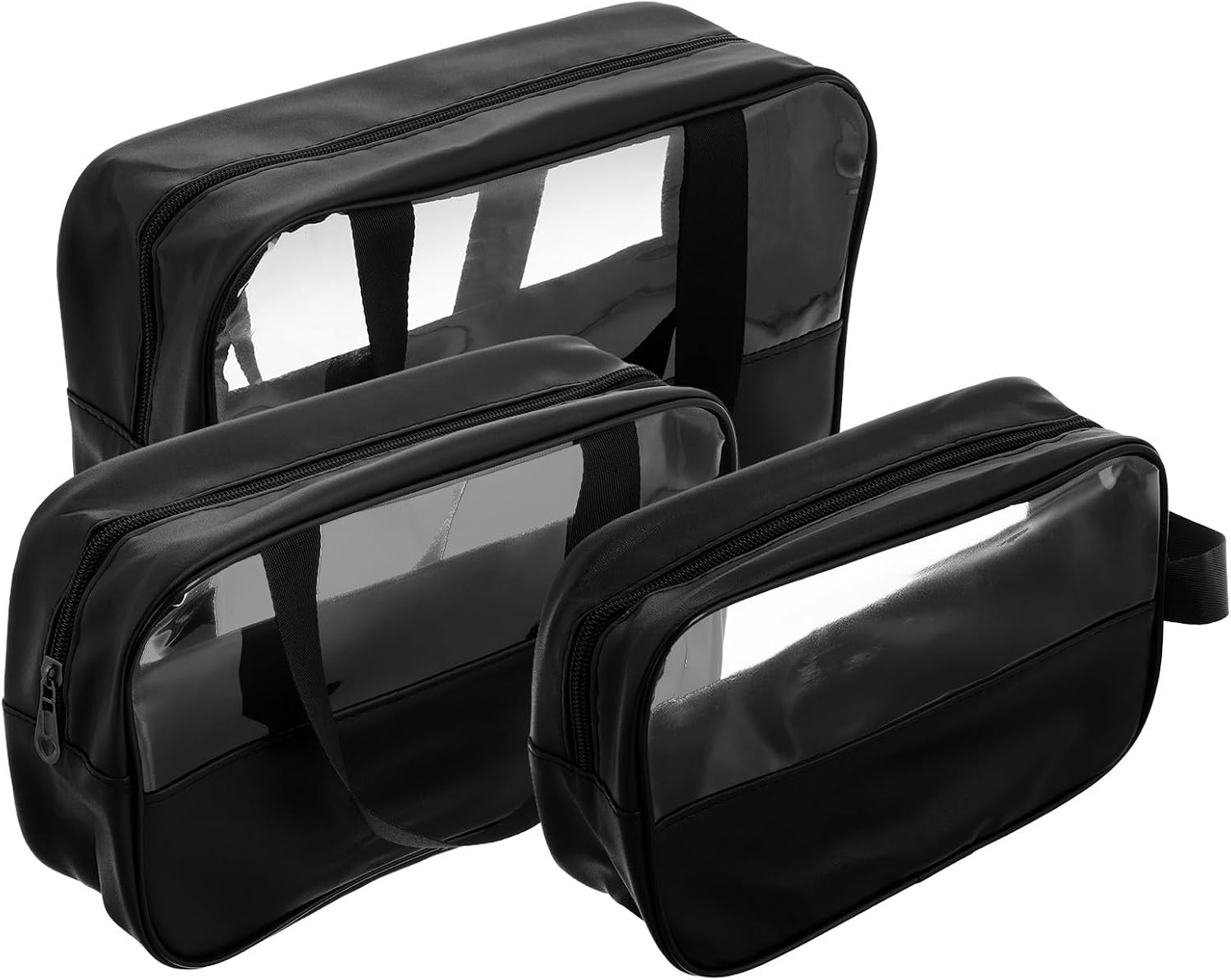 3pcs Large Capacity Makeup Bag Set Waterproof Pvc Cosmetic Organizer