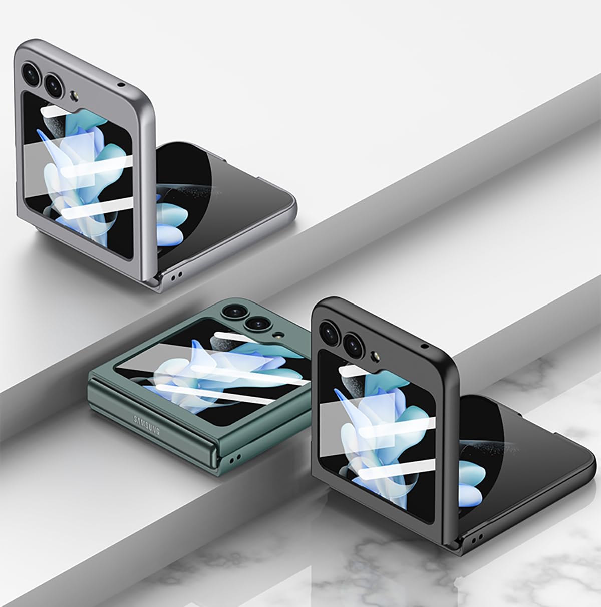 COQUE Custodia Galaxy Z Flip 6 5G Cover,custodia per cellulare ultra sottile e pellicola incorporata, cover per telefono pieghevole per Samsung Galaxy Z Flip 6 5G-Argento