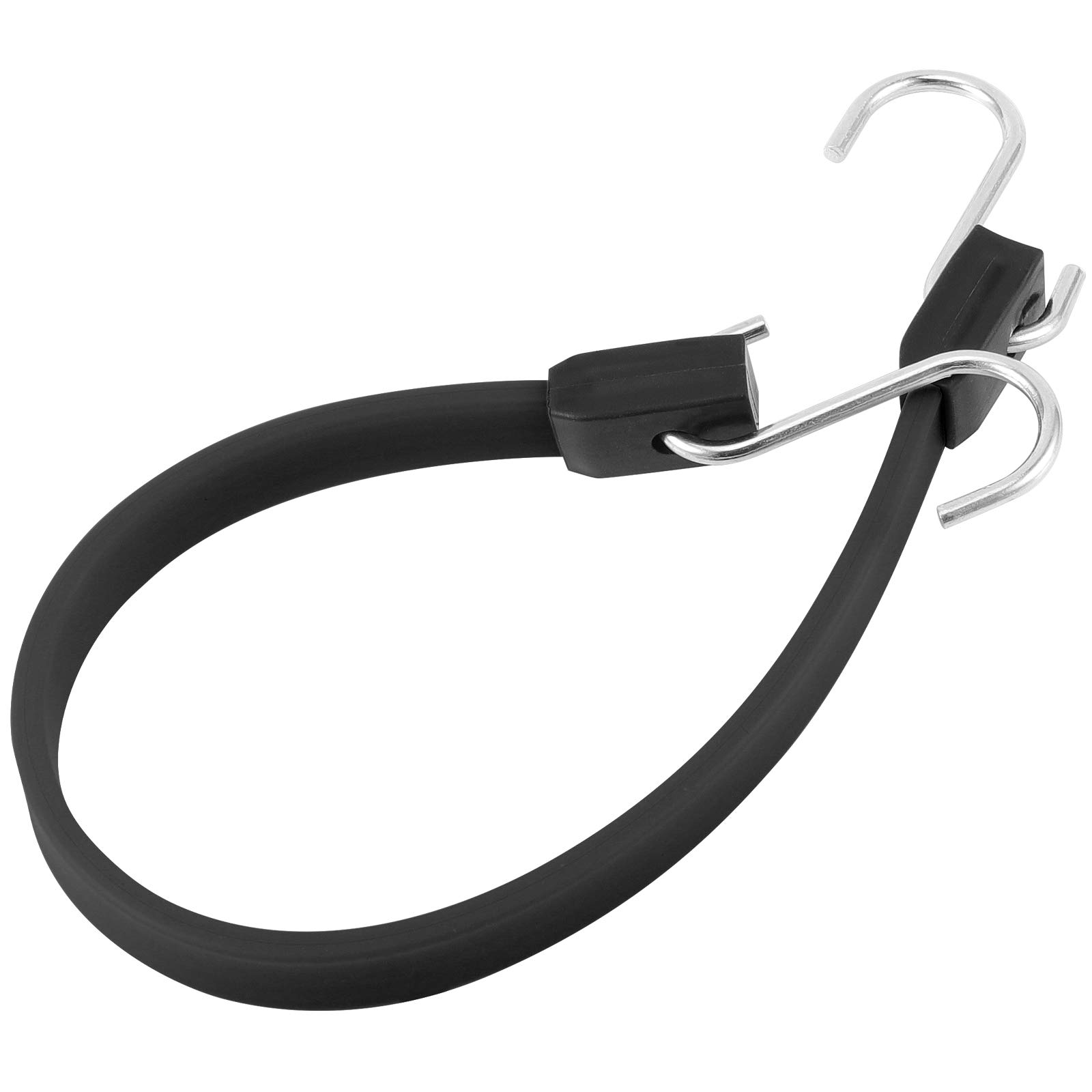 HOZEON 15-Pack Rubber Bungee Cords With Hooks - 14 Inch Black Tarp Straps For Cargo, Motorcycle, Canopy & Outdoor Use