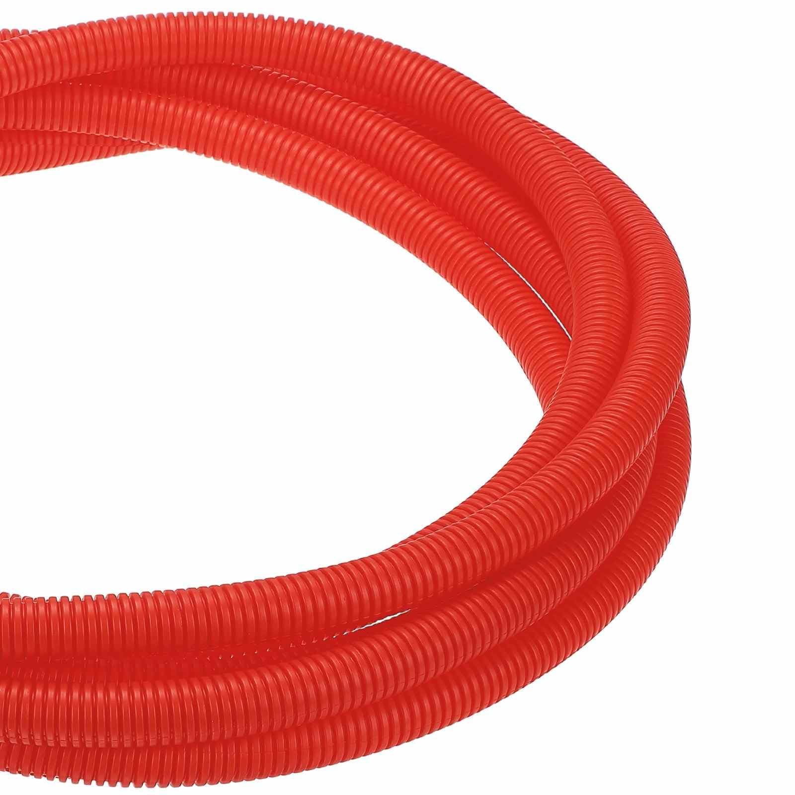 DMiotech 20ft Wire Loom Split Tubing 5/8 Inch, Cord Protectors from Pet Flexible Conduit Cable Management for Office Home Garden, Red