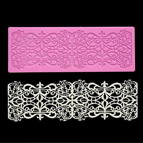 Anyana Fleur De Lis Cake Lace Mold, Lace Fondant Molds Silicone Lace Molds For Cake Decorating, Cupcake Top Decoration #TOP4