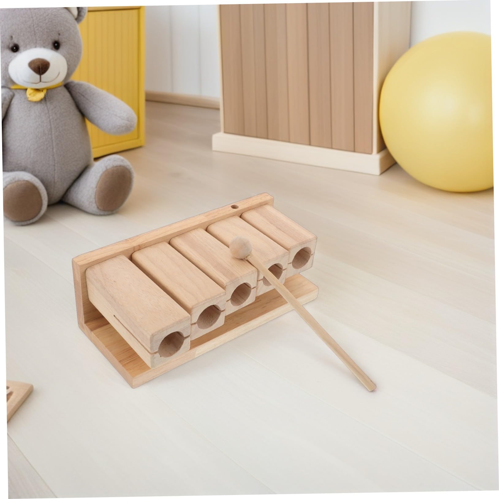 BESTonZON Bloques de Percusión de Madera Pentatónicos Tonos con Instrumento Musical Educativo para Guardería Yoga y Diseñado para Manos Pequeñas