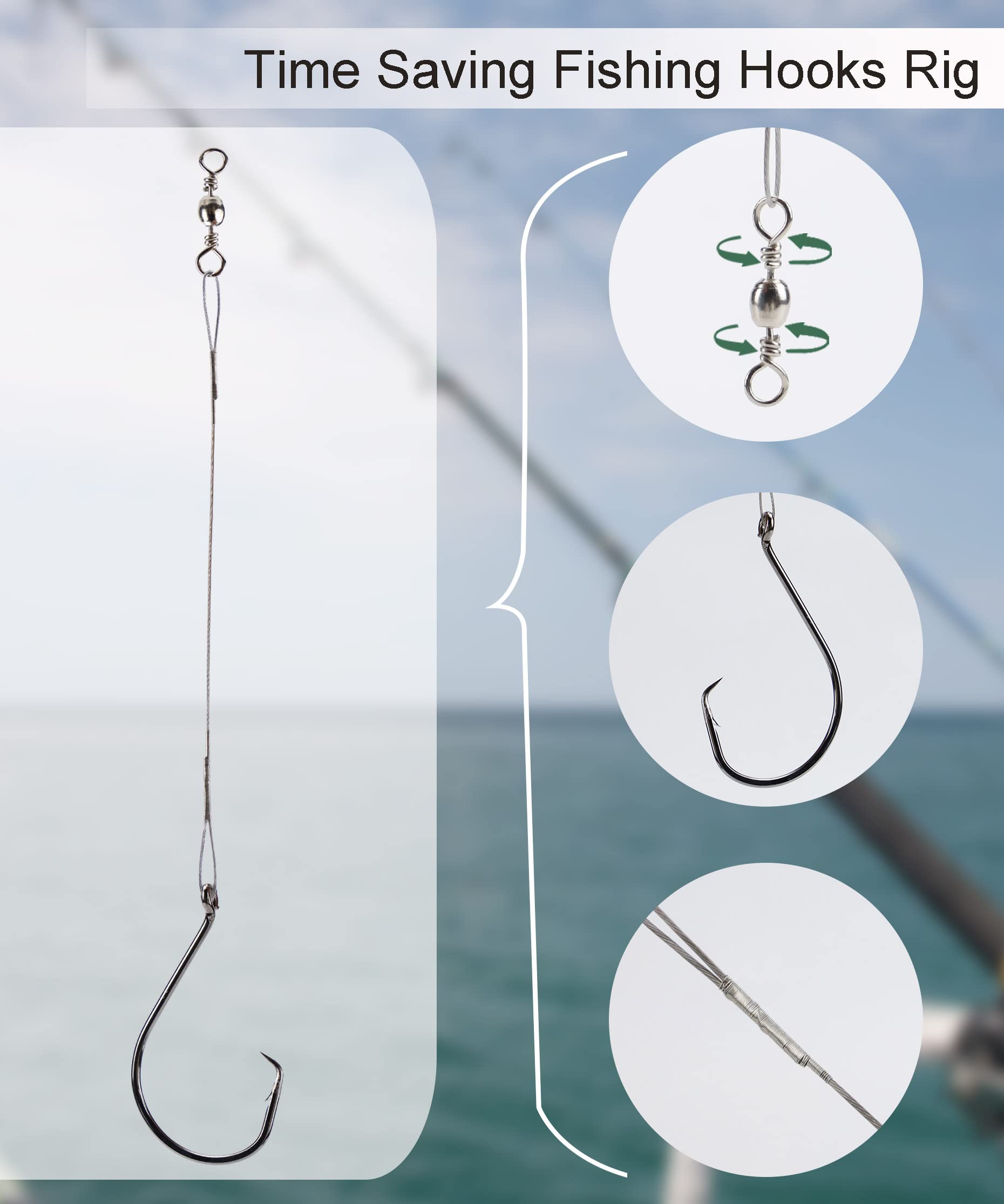 bass fishing with circle hooks Uxwuy Saltwater 50pcs Leader Hook Rigs for Catfish Offset Hooks : Sports & Outdoors ProFISHiency Krazy 3 Baitcast Size:151 HG A / 7.1:1 Combo Deals