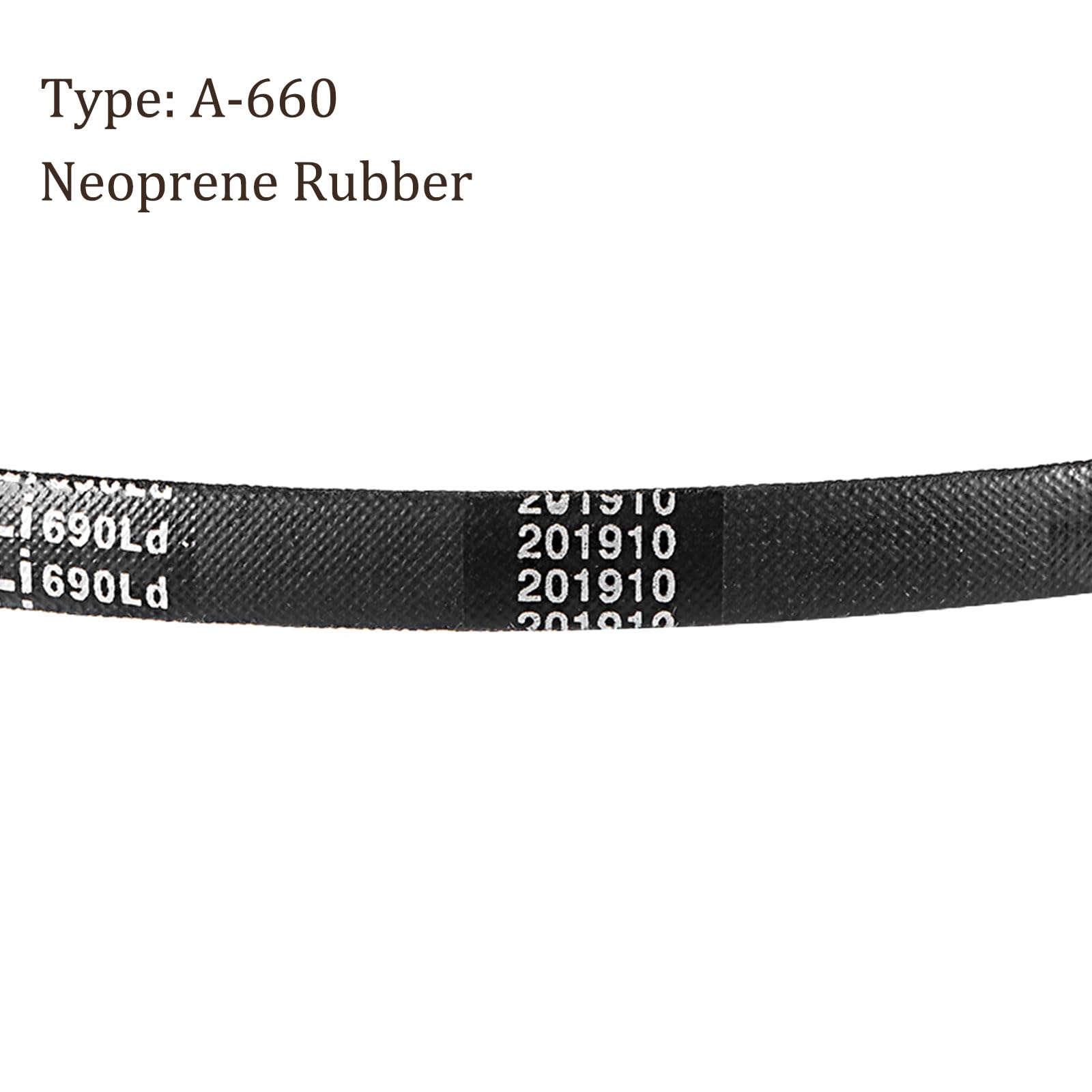 Lot 2 Courroies Trapézoïdales A-660Li / A26 – 13x8mm, 660mm Intérieur, Caoutchouc Renforcé Haute Performance
