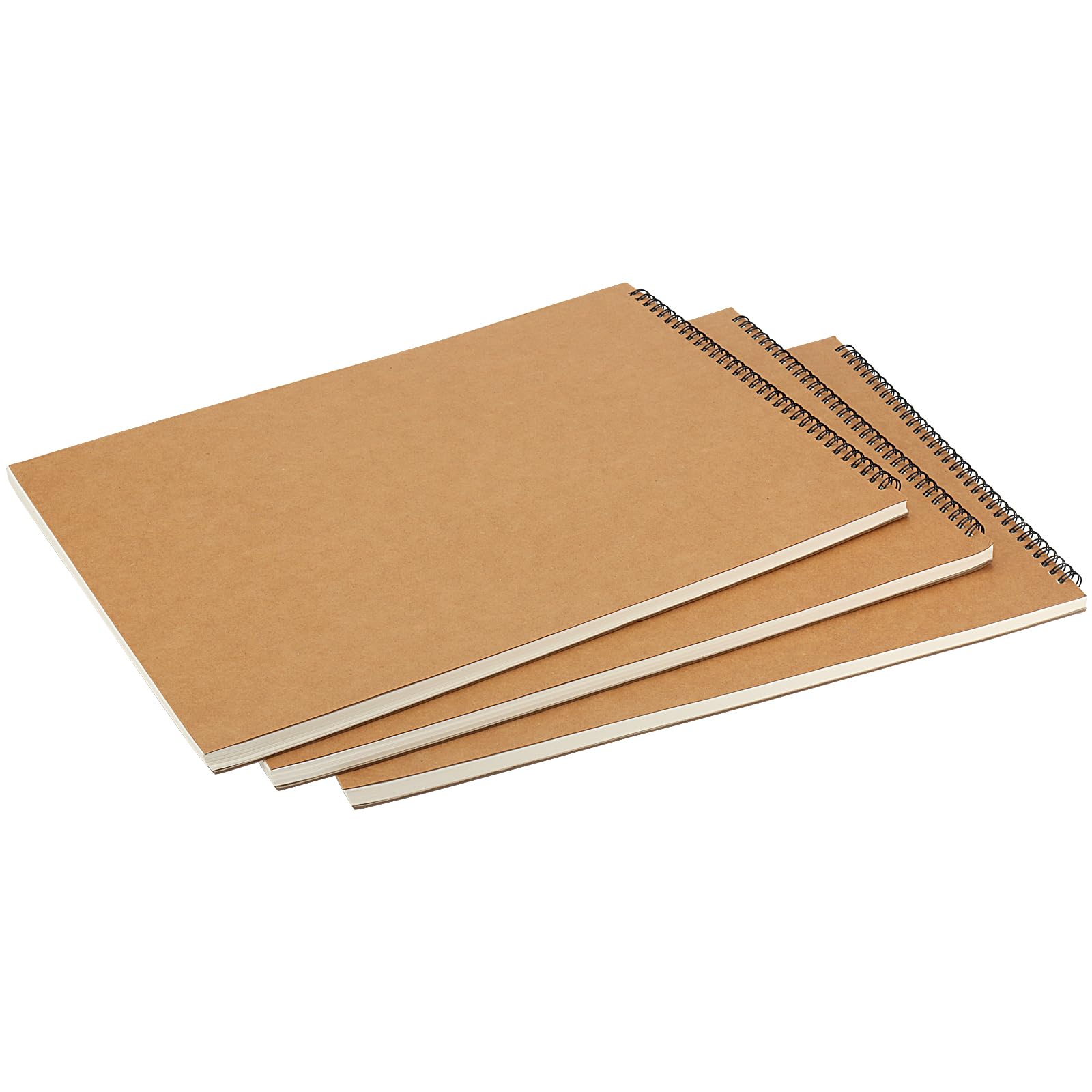 MUKLEI 8 quaderni da disegno formato A3, 30 fogli/60 pagine vuote, rilegatura a spirale, 160 g/m², carta bianca, per schizzi, disegni, acquerelli, scrittura