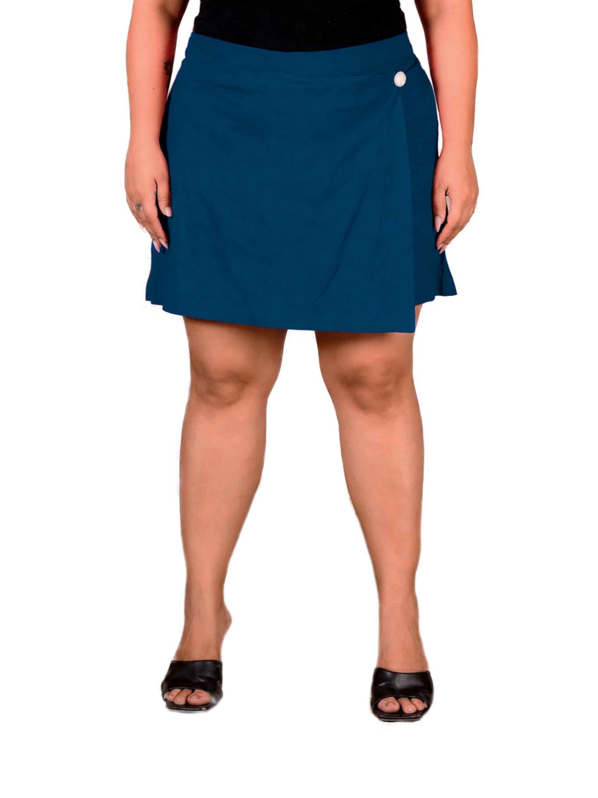 indietoga Womens’s Plus Size Stretchable All Time Trendy Knee Length Versatile Cotton Skorts/Shorts (2XL to 7XL)-picture-17