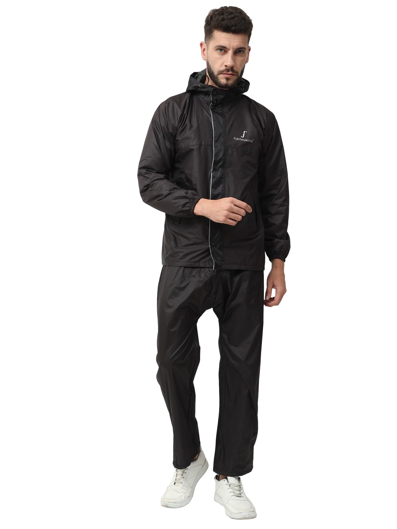 Heavy-Duty Reversible Double-Layer Waterproof Raincoat Set with Adjustable Hood & Deep Phone Pocket-image-29