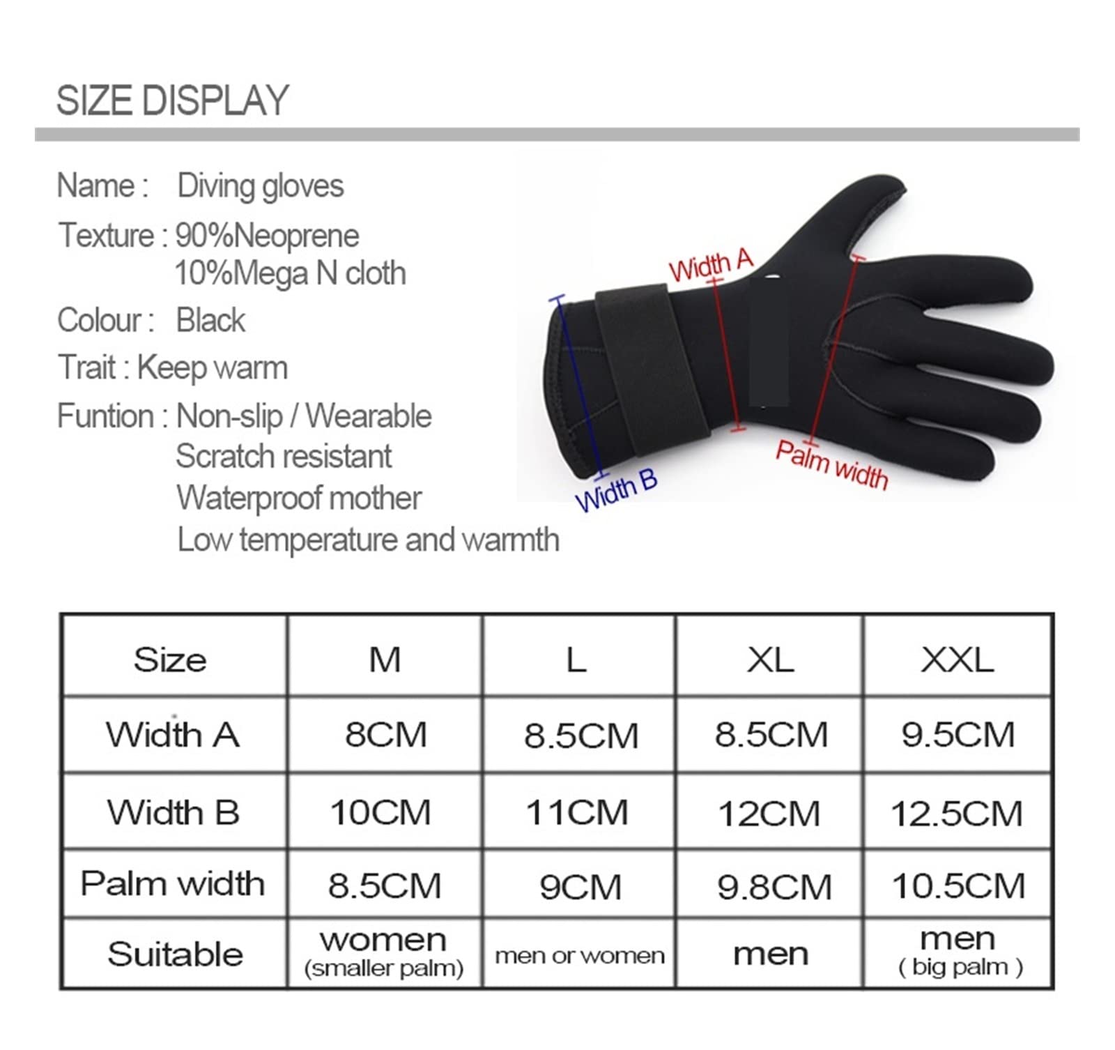 3/5MM Tauchen Neopren Handschuhe Männer Frauen Speerfischen Winter Schwimmen Ausrüstung Unterwasser Anti-Slip Warme Tauchen Handschuh,Tauchhandschuhe