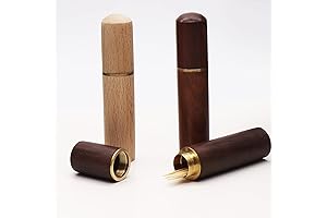 ATEN 3 Pack Portable Wood Toothpick Holder: Your Daily Dental Hygiene Companion