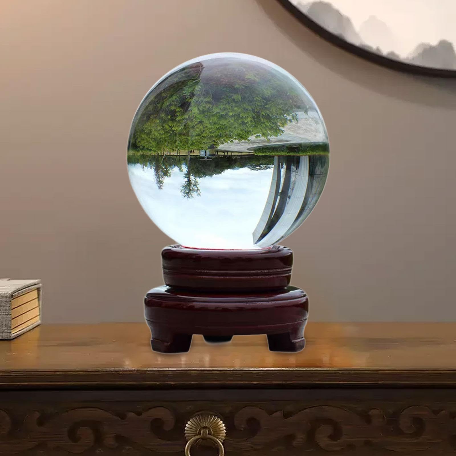 クリスタルボール 透明 ガラス製 木製スタンド付き Amazon.co.jp: Yunhgft 木製スタンド付きの透明なクリスタルボール