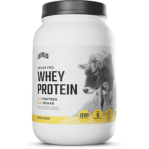 Levels Grass Fed Whey Protein Powder, No Artificials, 24G of Protein, Vanilla Bean, 2LB - Vanilla - 2 Pound (Pack of 1)