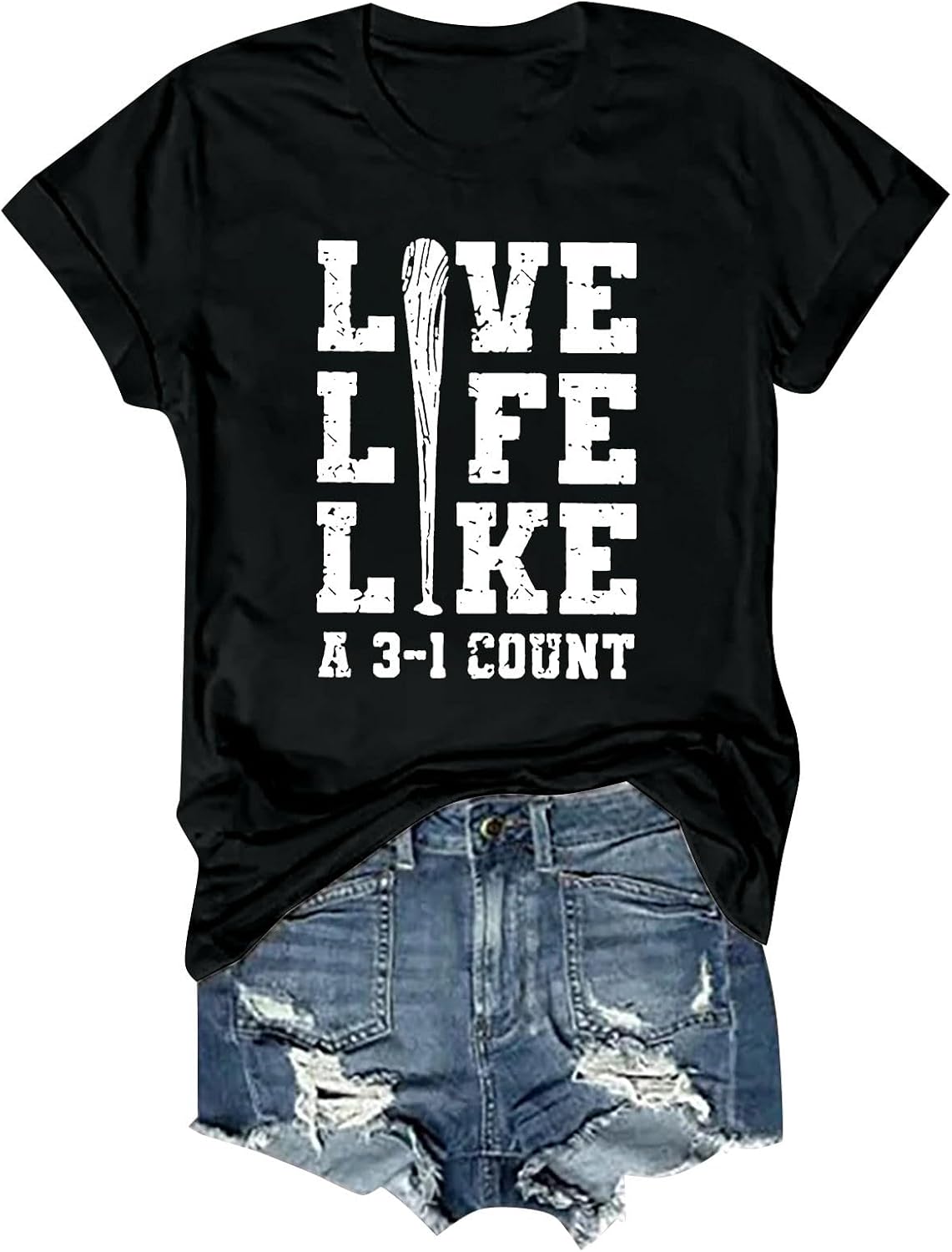 Heevina Live Life Like A 3-1 Count Baseball Mom Shirt For Women Mama Softball Mother Tshirt Crewneck 2025 Top