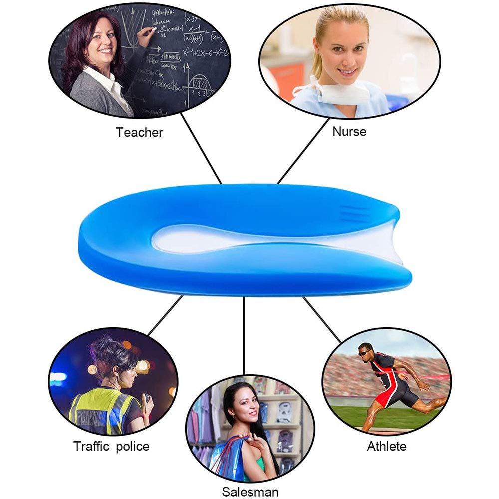 Cojín de silicona en forma de U, almohadilla para fascitis plantar diseñada para el cuidado doloroso del talón y los espolones óseos, 1 par (L)