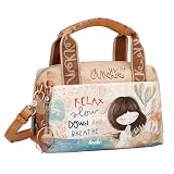 ✨Bolso Anekke estilo bowling con cierre de cremallera y estampado multicolor. Bolsillos: 1 bolsillo del. y 1 trasero, int 1 movil y 1 cremallera. Las asas son tipo: 2 asas de mano y bandolera. Las medidas del producto son: 28/20/13cm.