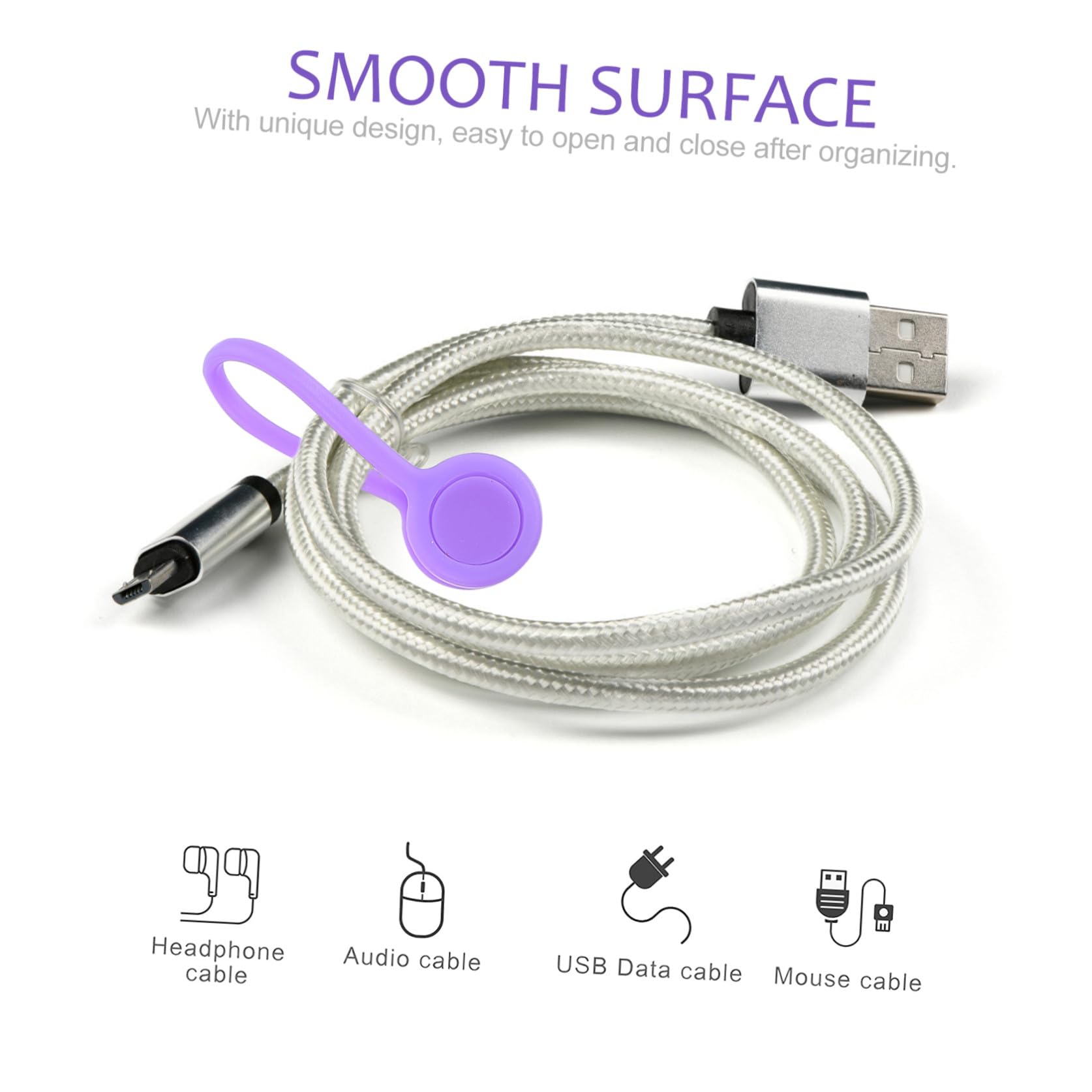 UKCOCO 48 Piezas Abrazadera De Cable Enrollador De Cable Magnético Organizadores De Cables Clips De Marcadores Bridas Magnéticas De Silicona Tapones Para Los Oídos Imán Gel De Sílice