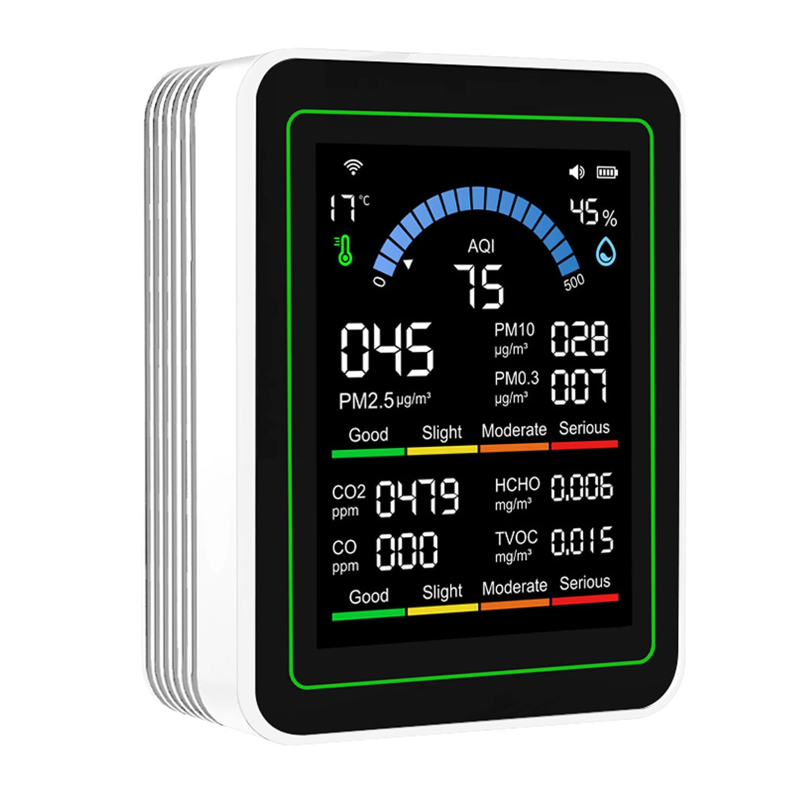Odorkle 10 in 1 Air Quality Meter, ZN MT13W Portable Indoor Air
