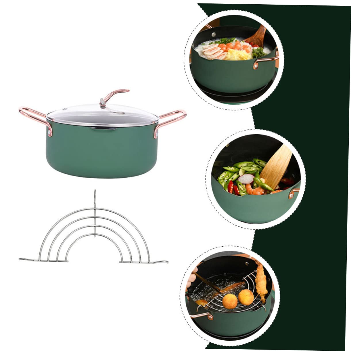 Olla Multiusos para Cocinar Alimentos para Bebés Olla para Sopa Sartén Juego de Utensilios de Cocina para El Hogar Y El Hotel