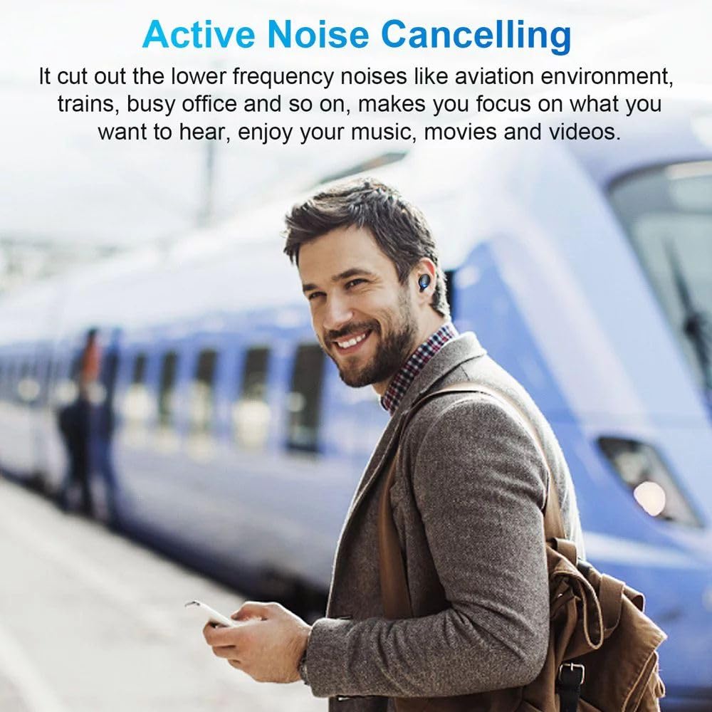 BMHOLU Wireless Earbuds with Large Charging Case and Phone Charging Function, IPX5 Waterproof, Hi-Fi Stereo Sound, Touch Control, for iOS/Android