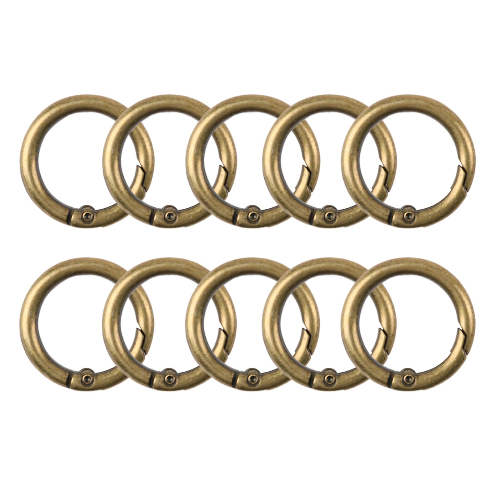 Moschettone rotondo anello borsa a mano, 10 pezzi 27 mm anelli portachiavi fibbia a molla in acciaio gancio clip bronzo, chiusura a moschettone per lavori manuali