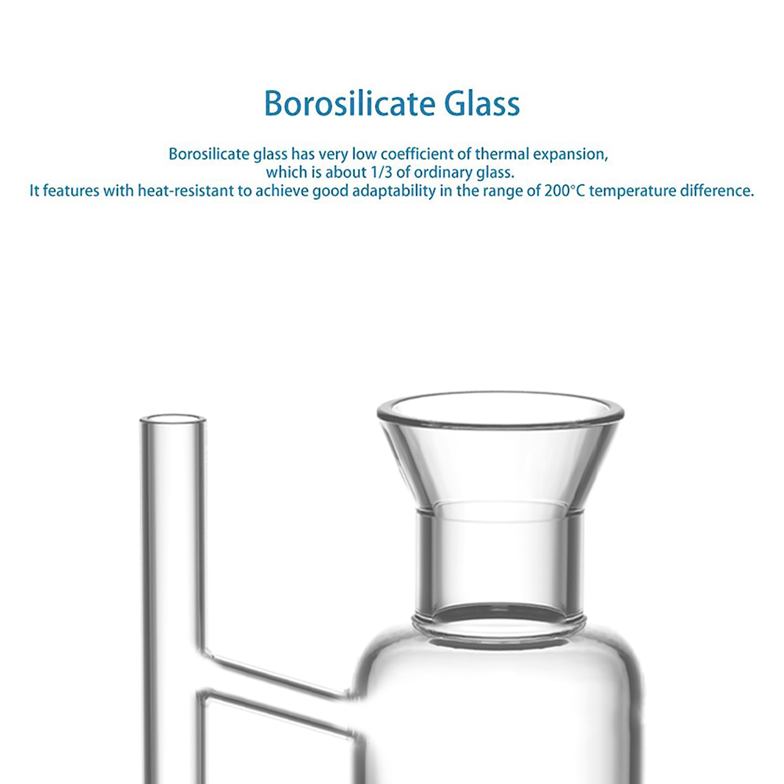 stonylab Weithals-Wasser-Öl-Abscheider mit PTFE-Hahn, Glaswaren zur Flüssigkeitstrennung und -reinigung, Zwei-Phasen-System-Laborexperimente, 250 ml