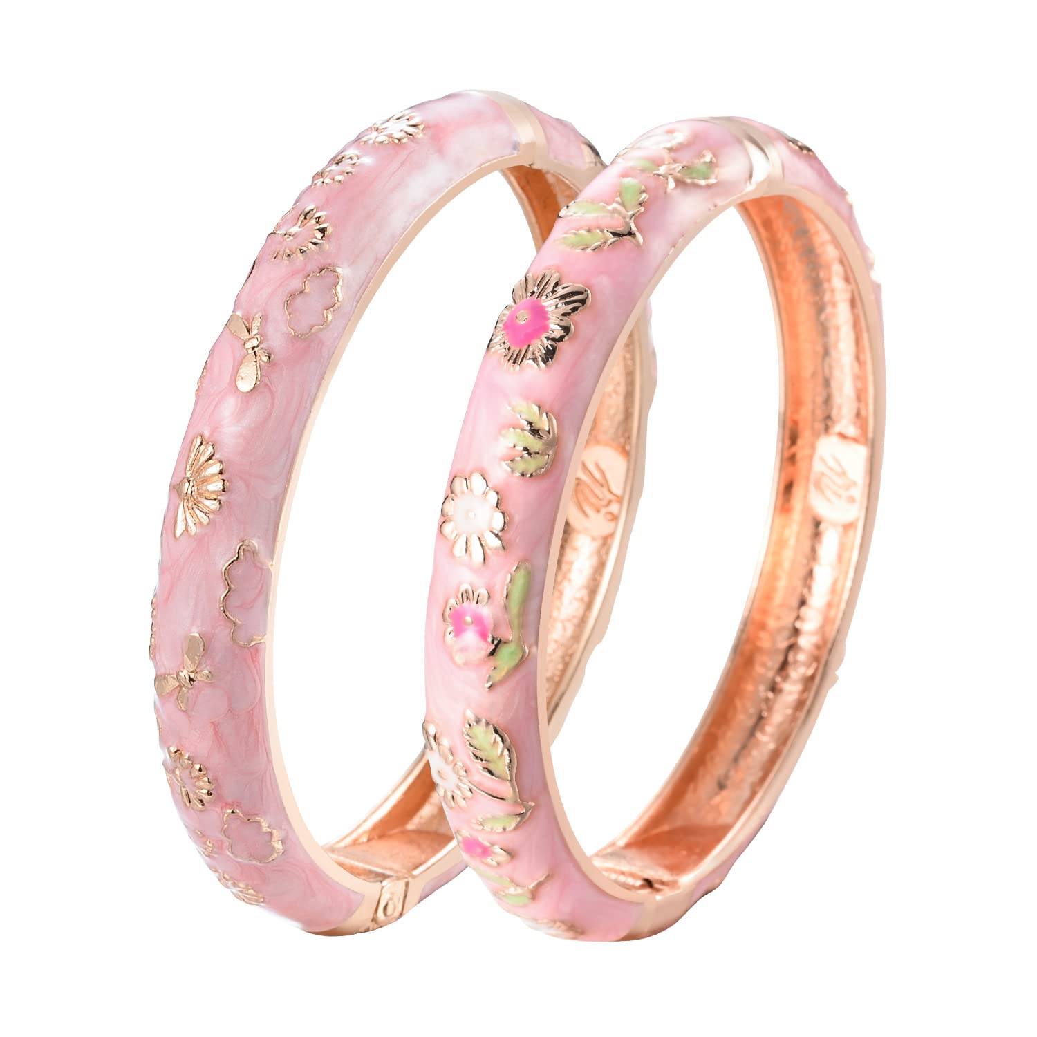 UJOYEnamel Bangle Bracelet Two Pcs Set in Gift Box for Lady Women Birthday Valentine Present