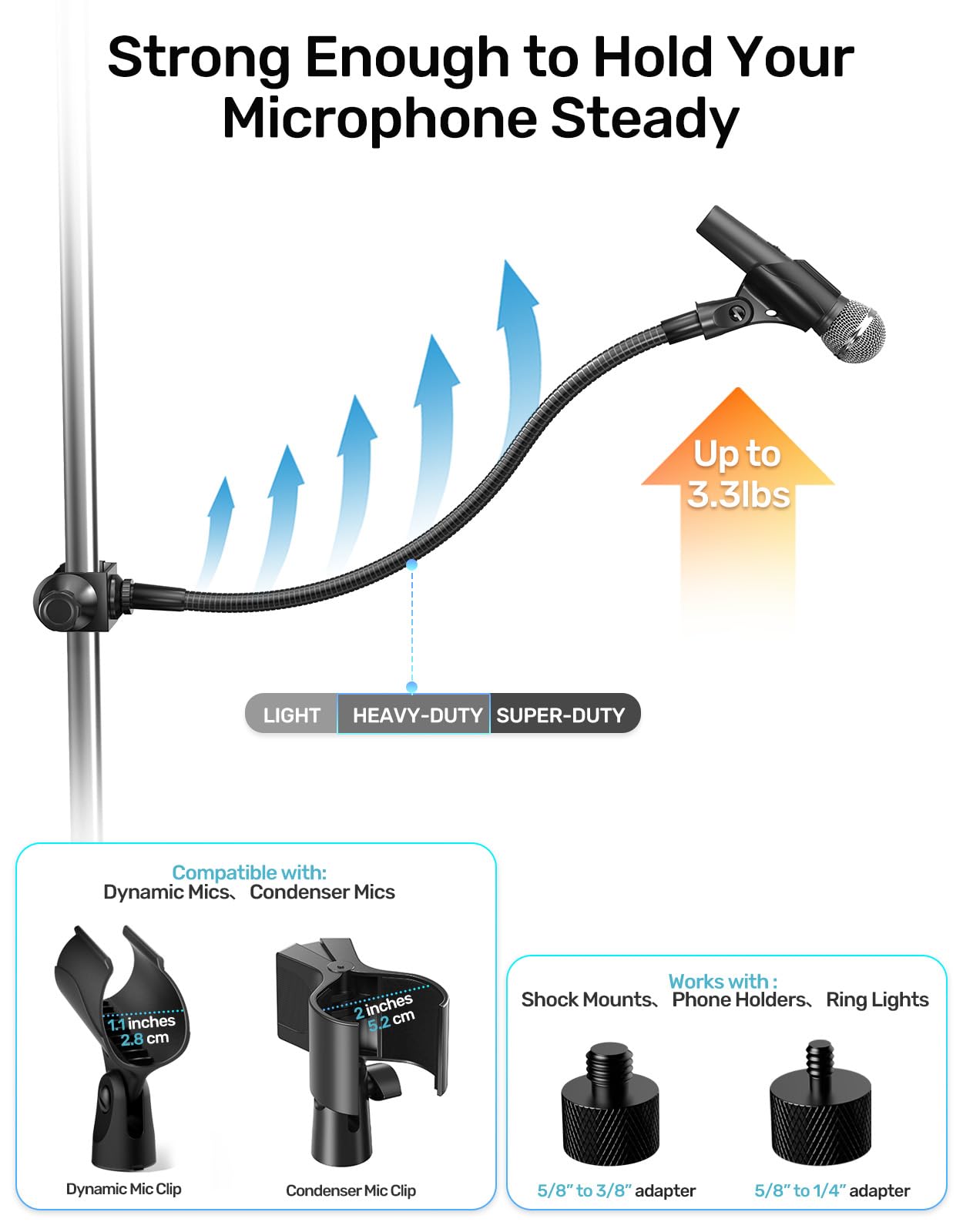 Etour 19-inch Gooseneck Microphone Stand - Image 4