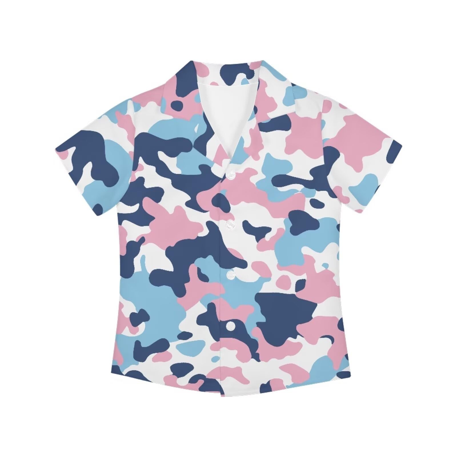 Allinterest Kids Boys Hawaiian Shirts Colorful Camouflage Print Short Sleeve Button Down Casual Summer Shirts for Tropical Aloha
