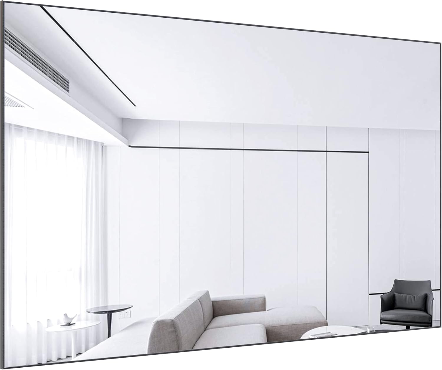 WONSTART Large Wall Mirror 60 x 36 Inch, Black Rectangle Mirror for