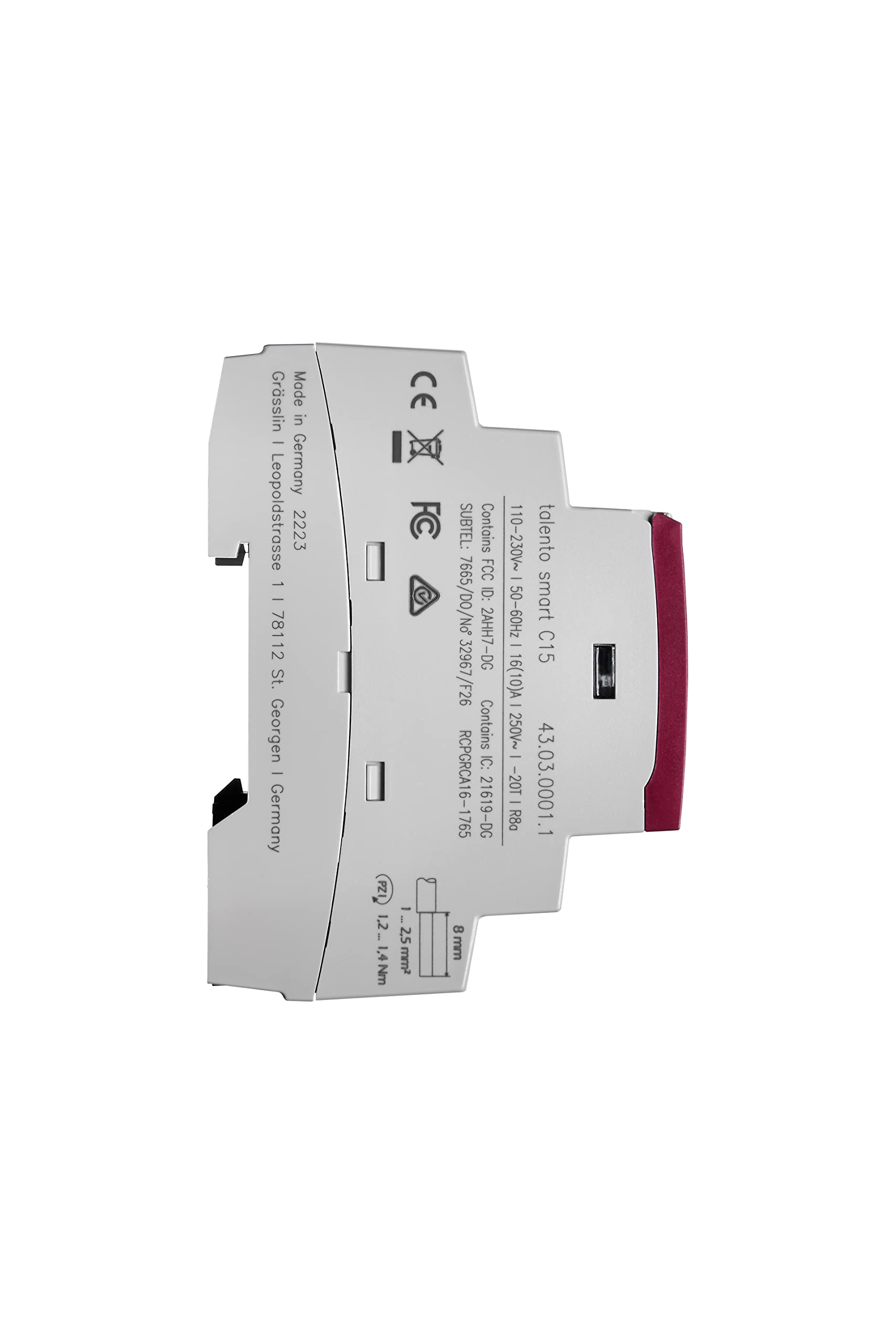 43.03.0001.1 talento smart C15 1-Kanal-Astro-Zeitschaltuhr digital | Bluetooth/App, 2 TE, DIN-Schiene/Hutschiene, 500 Speicherplätze, Wochen-/Jahresprogramm, Impuls/Zyklus, 8 Jahre Gangreserve