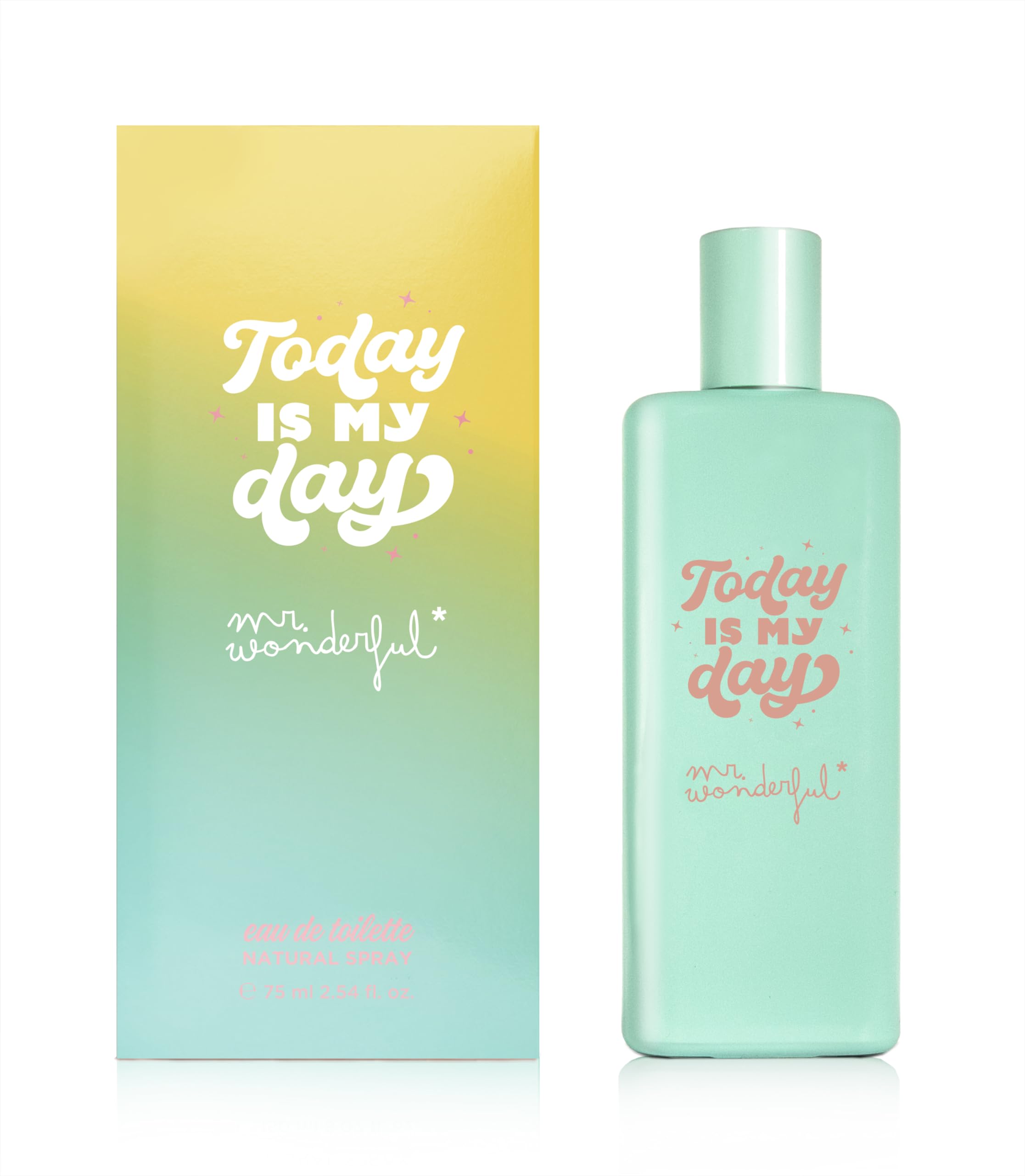 MR WONDERFUL - Today Is My Day, Colonia Mujer, 75 ml, Perfume Formato Spray, Eau de Toilette Natural y Femenina, Aroma Cítrico y Floral, Fragancia Fresca y de Larga Duración