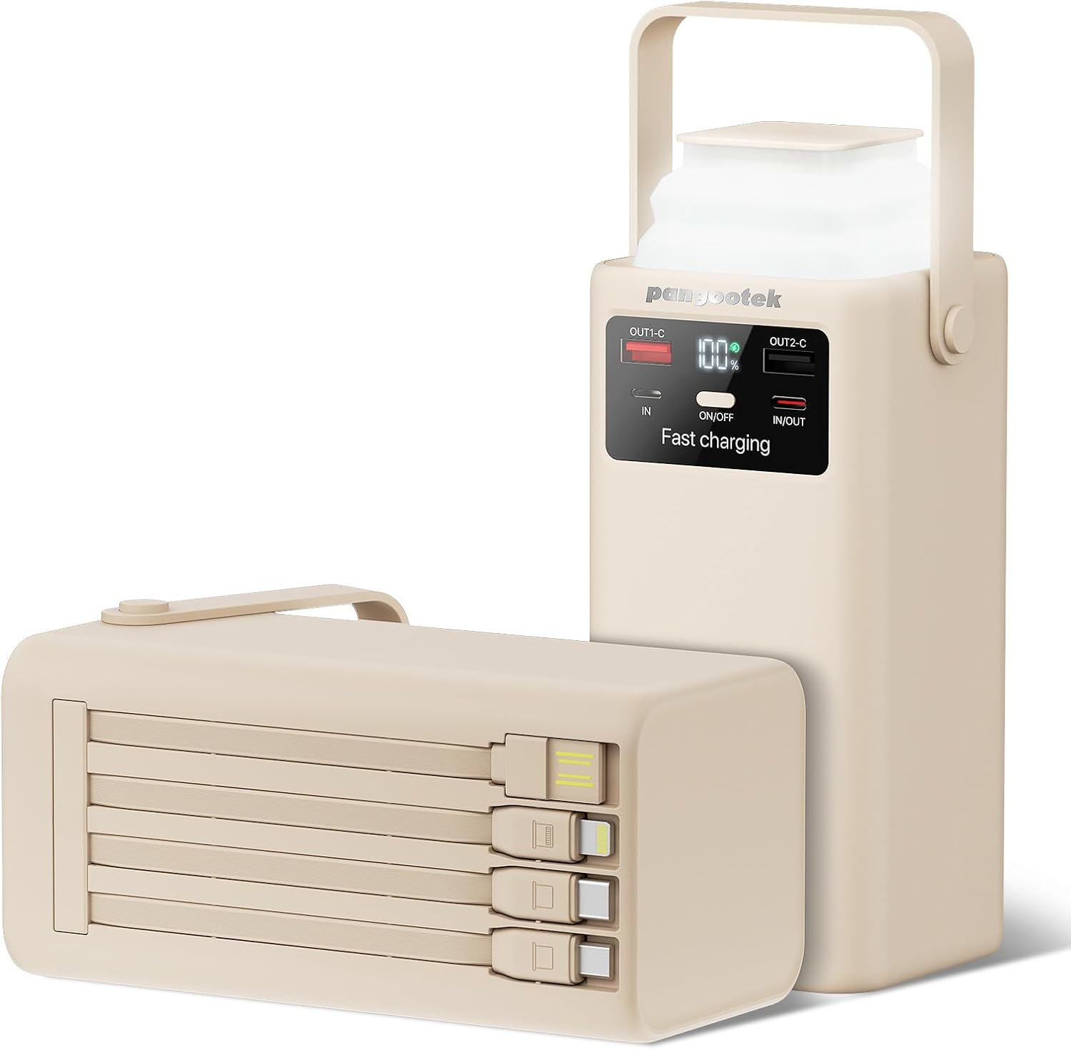 Portable Power Station 99Wh 27000mAh Portable Charger Power Bank with Camping Light 22.5W Fast Charging QC 3.0 PD Built in Cables Outdoor Generator for Hiking Fishing Travel