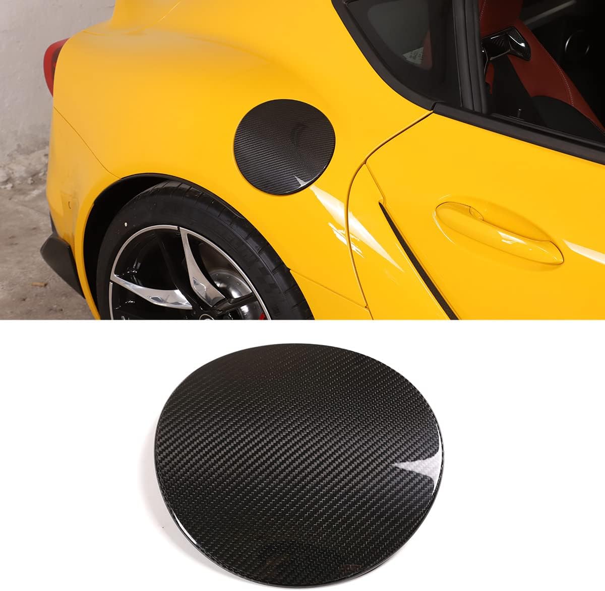 For Toyota GR Supra A90 2019-2022 Real Carbon Fiber Car Fuel Tank Cover Decoration Panel Car Exterior Accessories