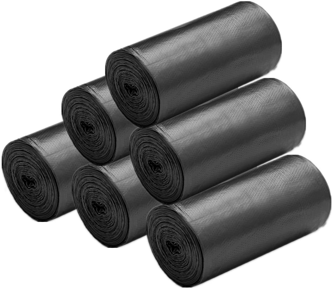 CREOMG 90 pcs (15 pcs*6 Rolls), Disposable Garbage Bags with The Inner