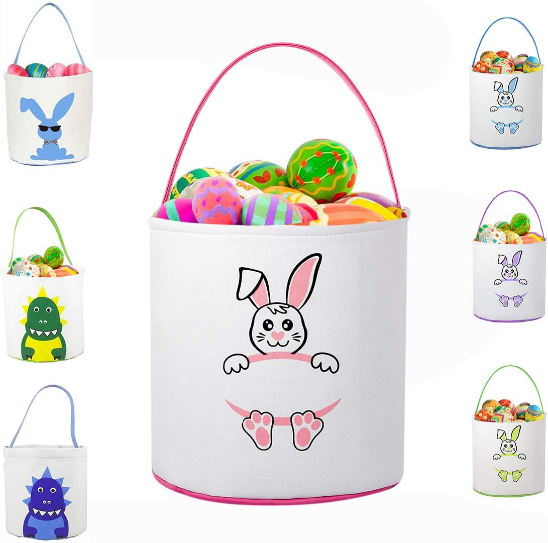 Easter Basket for Kids Easter Bunny Bag Easter Decorations (Pink)