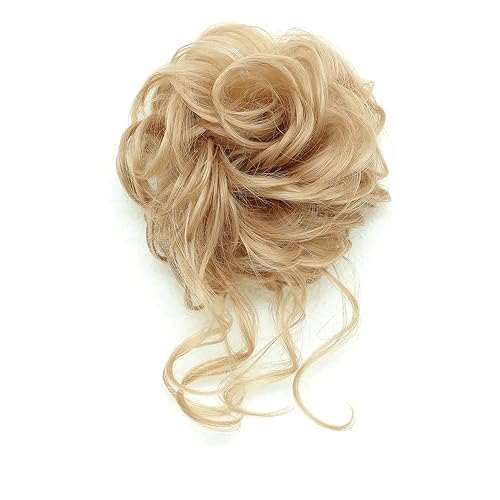 Miniatura 8 de Extensiones de pelo sintético ondulado negro con clip para moño, 10 pulgadas