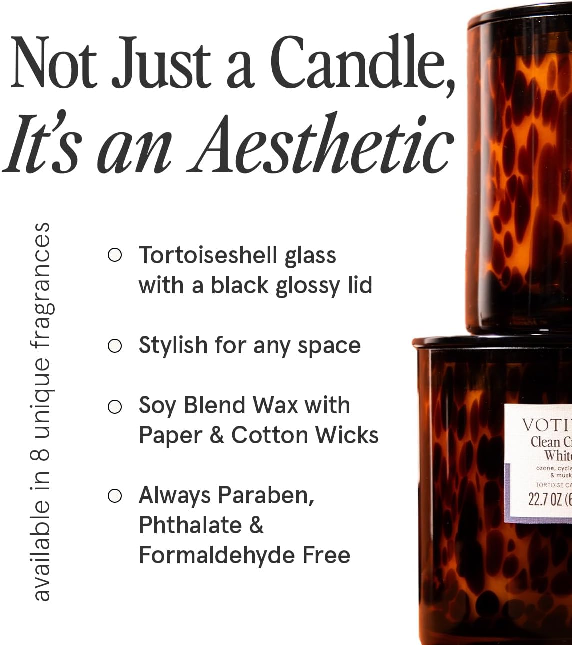 Votivo Red Currant Tortoise Scented Candle | 22.7 oz Soy Wax Blend | Decorative Home Decor Tortoise Shell Pattern | 100 Hour Burn Time - Image 6