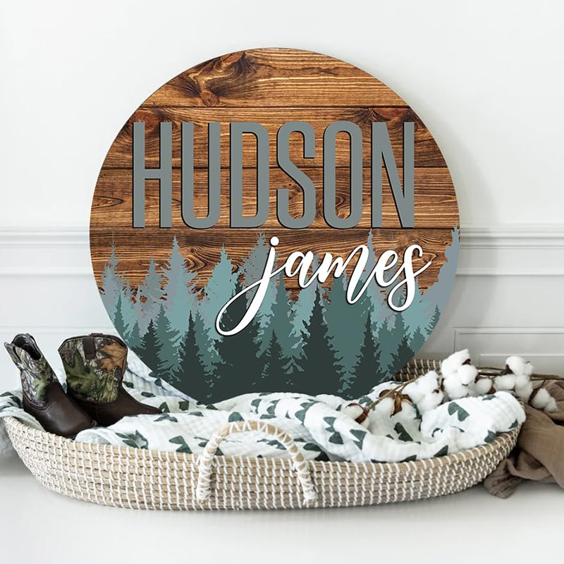 Personalized Wooden Name Sign, Round 3D Nursery Name Sign, Baby Name Sign, Wooden name signs for nursery, Woodland Forest nursery decor, Baby Shower,