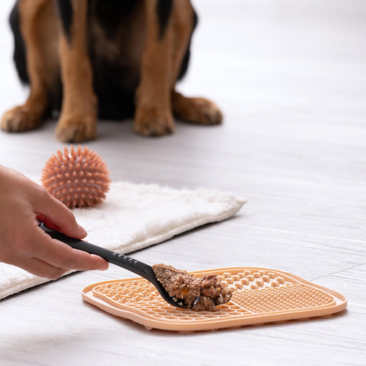 Fackelmann Tappetino lecca-cibo in silicone antiscivolo, per alimentazione lenta e digestione sana per cani e gatti, lavabile in lavastoviglie, riutilizzabile, slow feeder, gioco interattivo