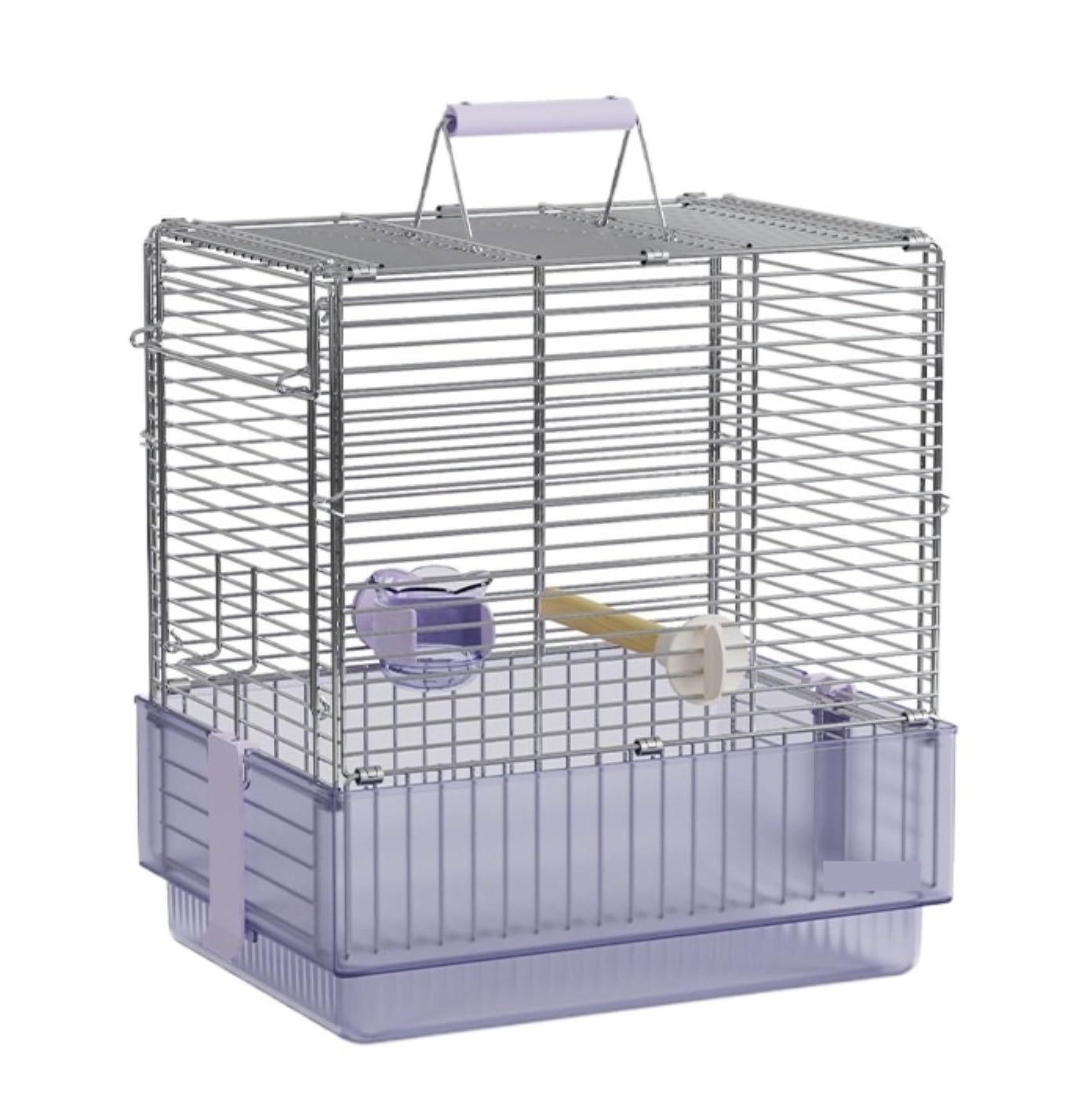 Klatka Na Ptaki Dla Ptaków Kanarków Składana Klatka Transportowa Ze Stali Nierdzewnej Dla Papug I Konur Stojakiem(Purple)