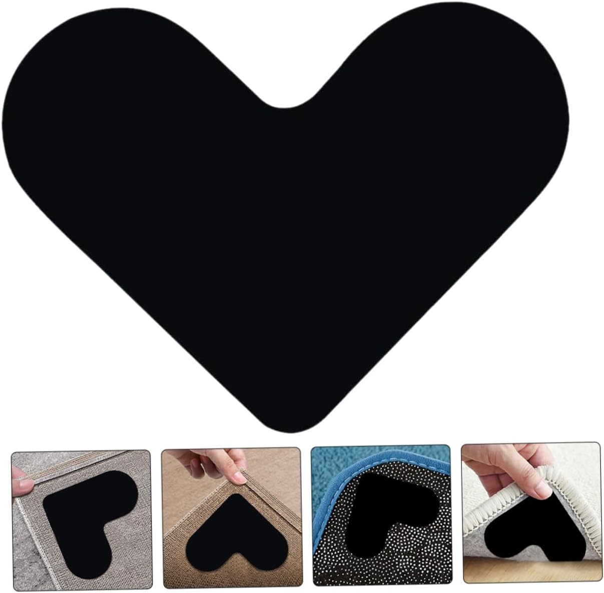 20Pcs Heart Shaped Rug Stickers Double Sided Slip Carpet Tape for Tile Hardwood Floors Reusable Grippers for Area Rugs Easy to Use No Damage to Surfaces