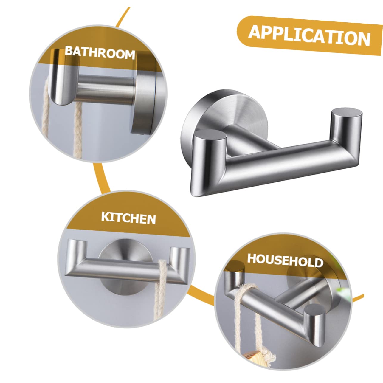 3 Perchas Dobles De Acero Inoxidable Para Toallas Para Montar En La Pared Para Baño Cocina Abrigos Y Ropa.