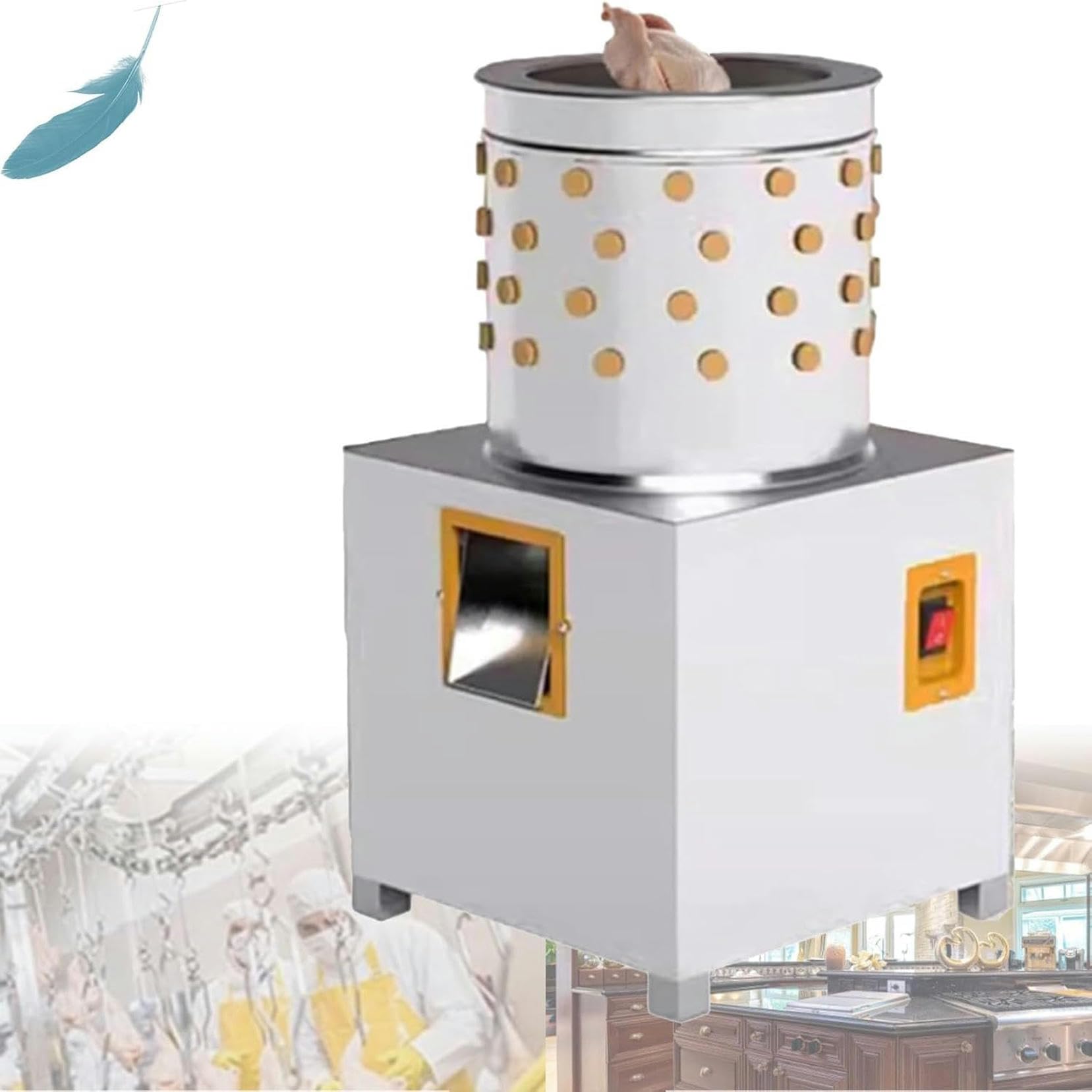 Desplumadora de aves de corral de 210W con rotación rápida de 1440rpm