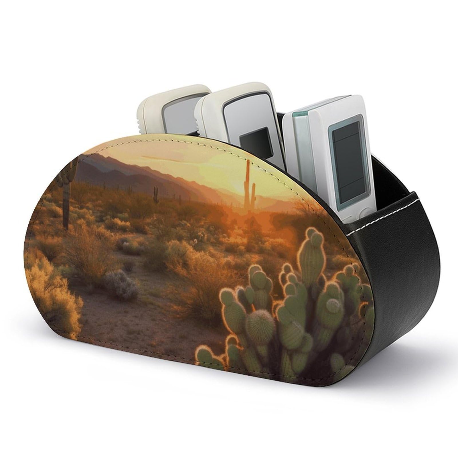Support de télécommande en cuir PU avec motif Cactus pour contrôleur